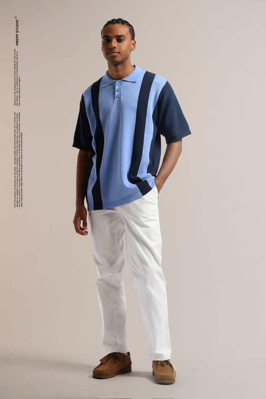 POLO STRIPE SENSE 2 STRIPE NAVY BLUE