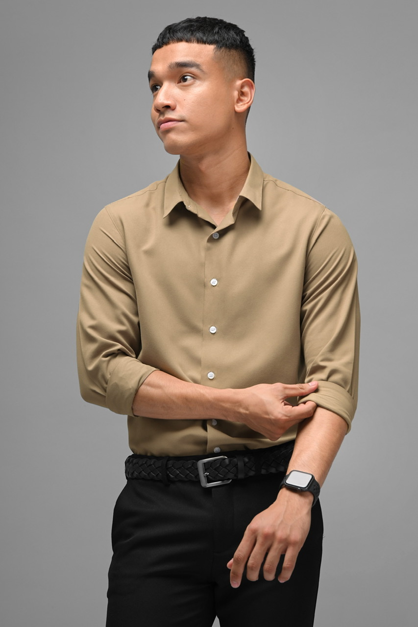 GANGNAM LONG SLEEVE SHIRT STONE