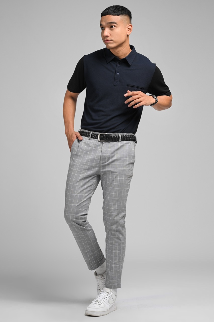 PLBL16-EAZYDRY POLO TWO TONE NAVY BLACK