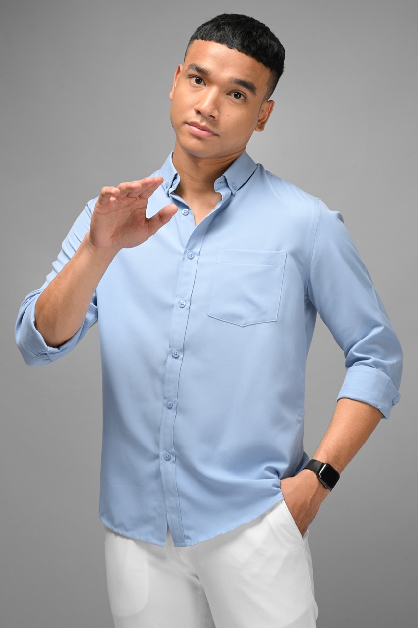 PALTON EXETRE LONG SLEEVE SHIRT FADED BLUE