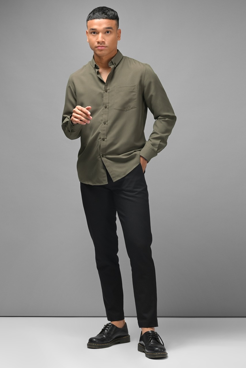PALTON EXETRE LONG SLEEVE SHIRT CHARCOAL