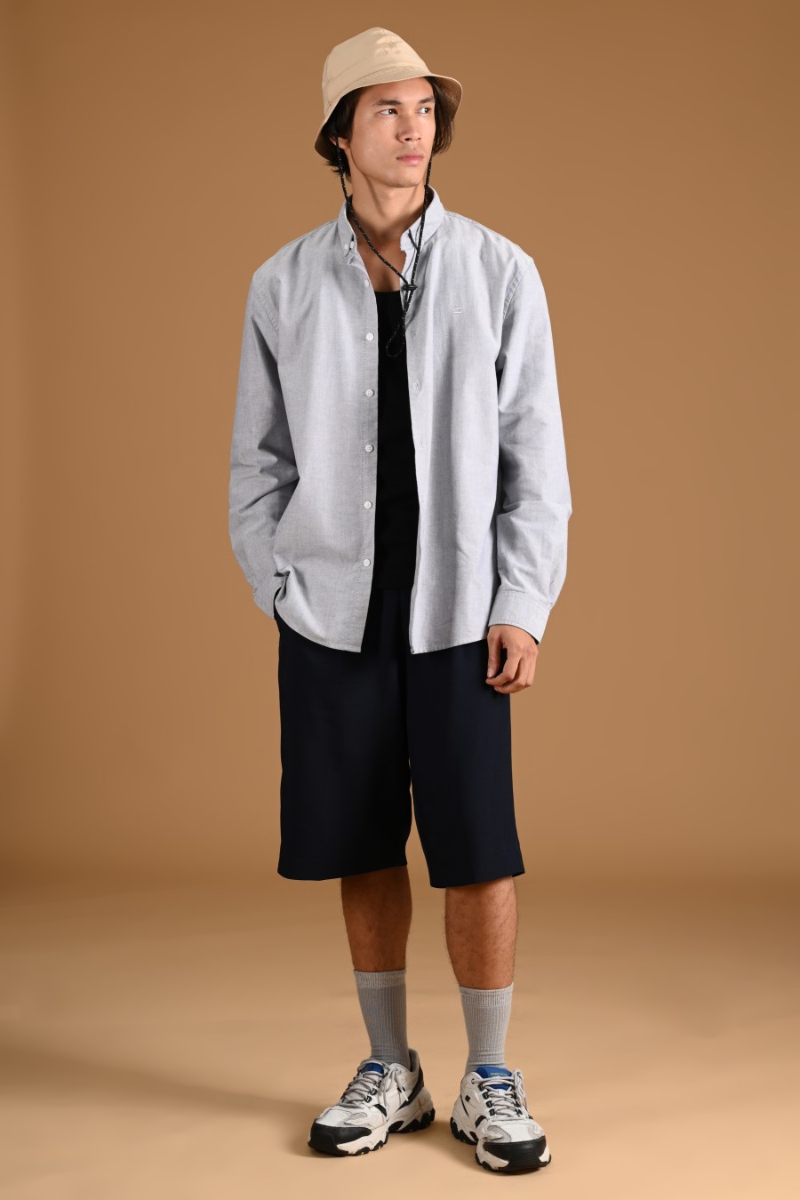 SIGNATURE OXFORD LONG SLEEVE SHIRT GREY