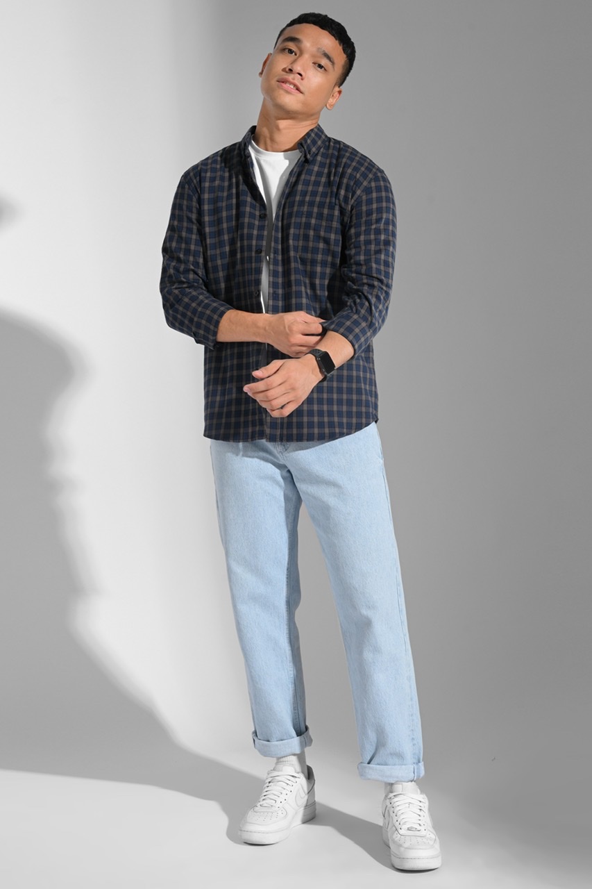 PSBE50-ULTIMATE FLANNEL BLUE BROWN