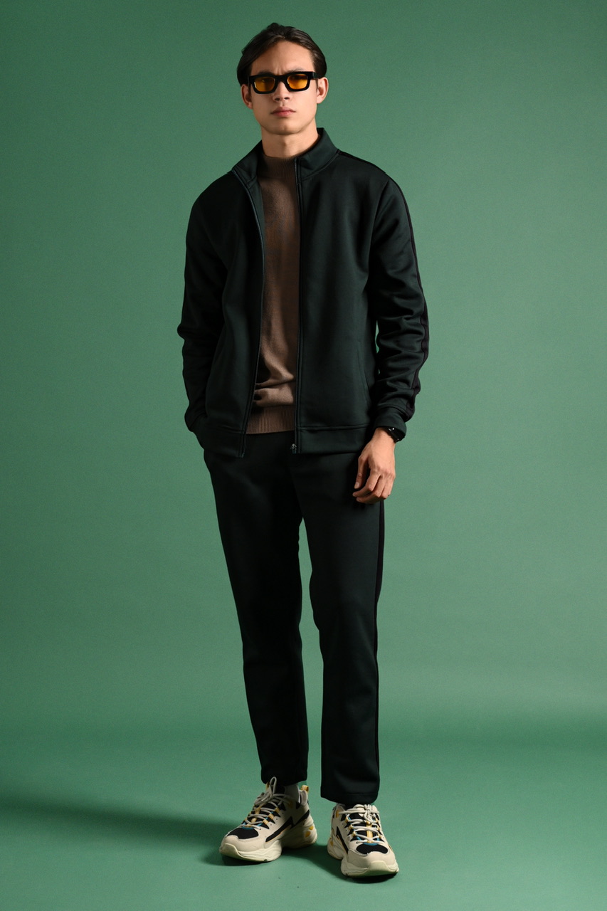 TWEED TRACKTOP SYCAMORE STRIPE BLACK