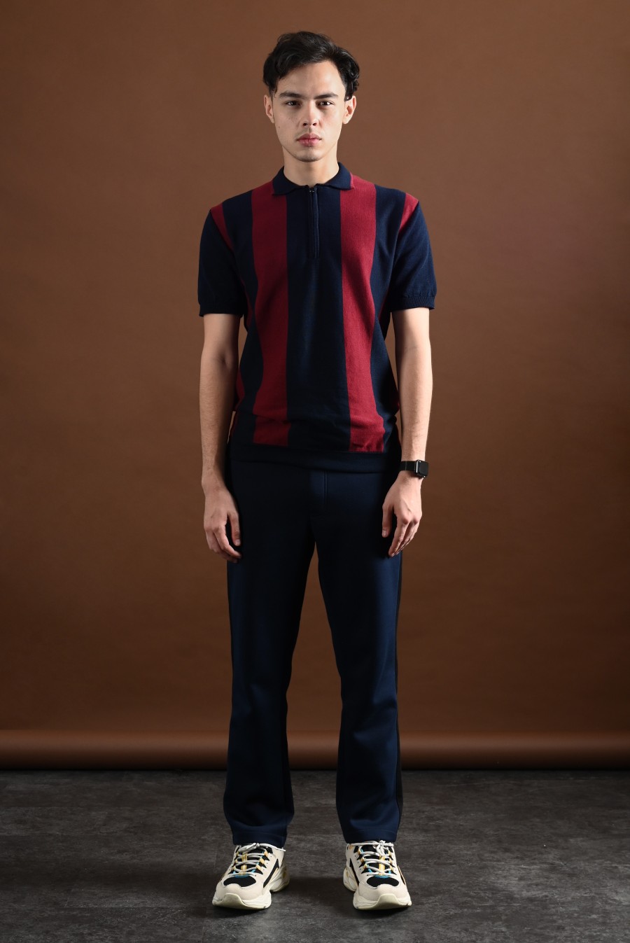ZIPPY POLO NAVY MAROON