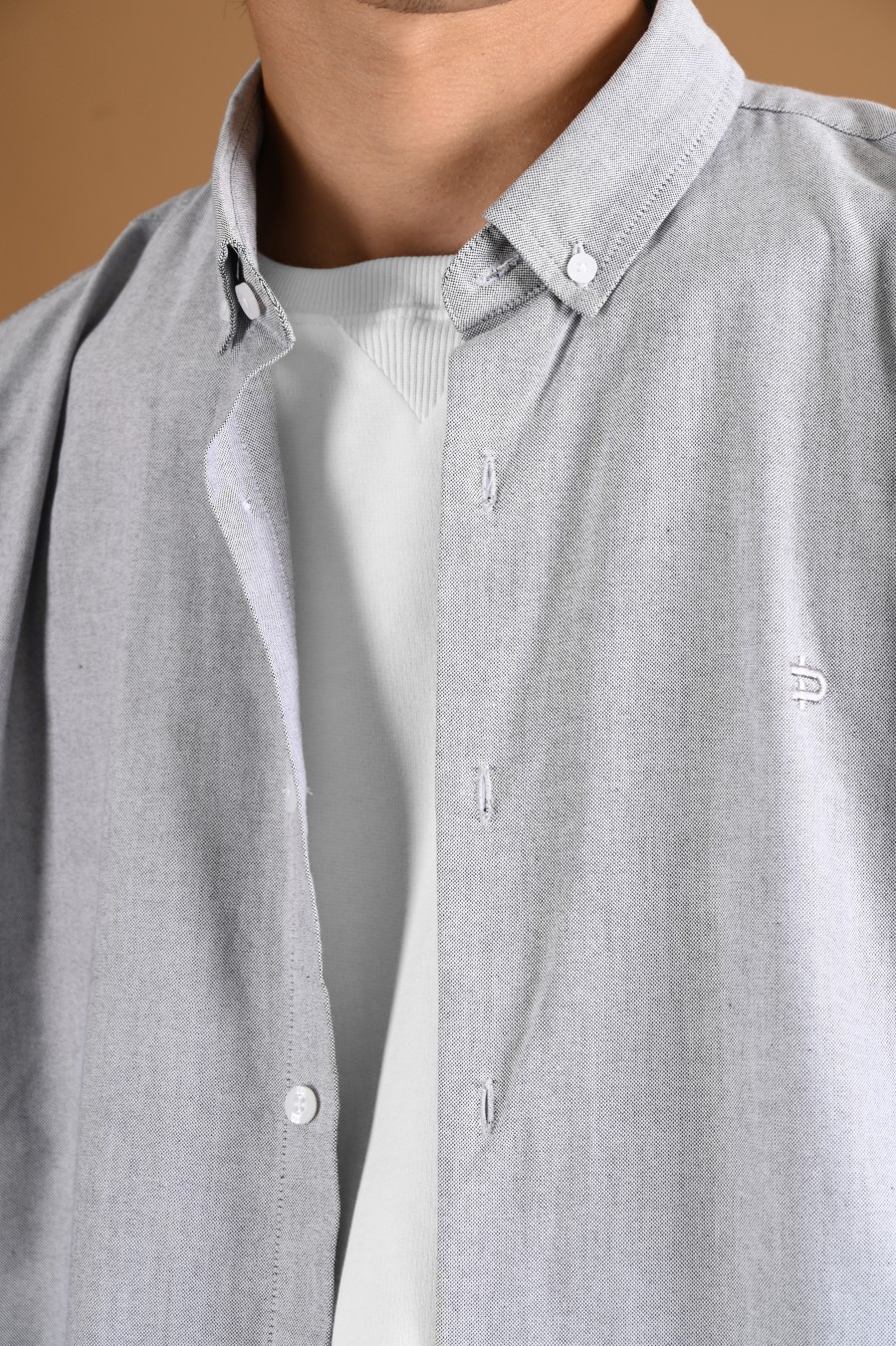 SIGNATURE OXFORD SHORT SLEEVE SHIRT GREY