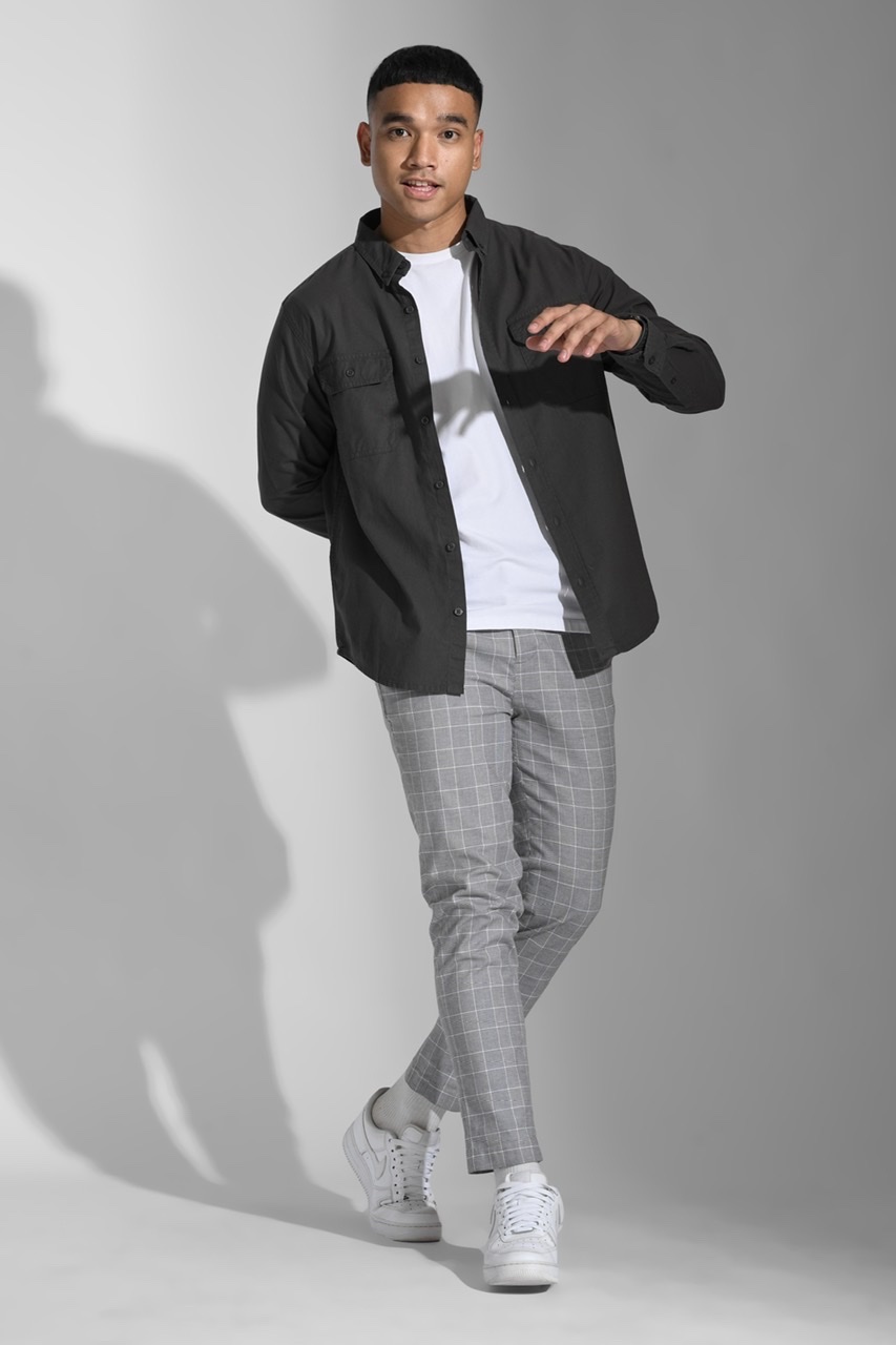 ULTIMATE LINEN LOOK WORKSHIRT GREY