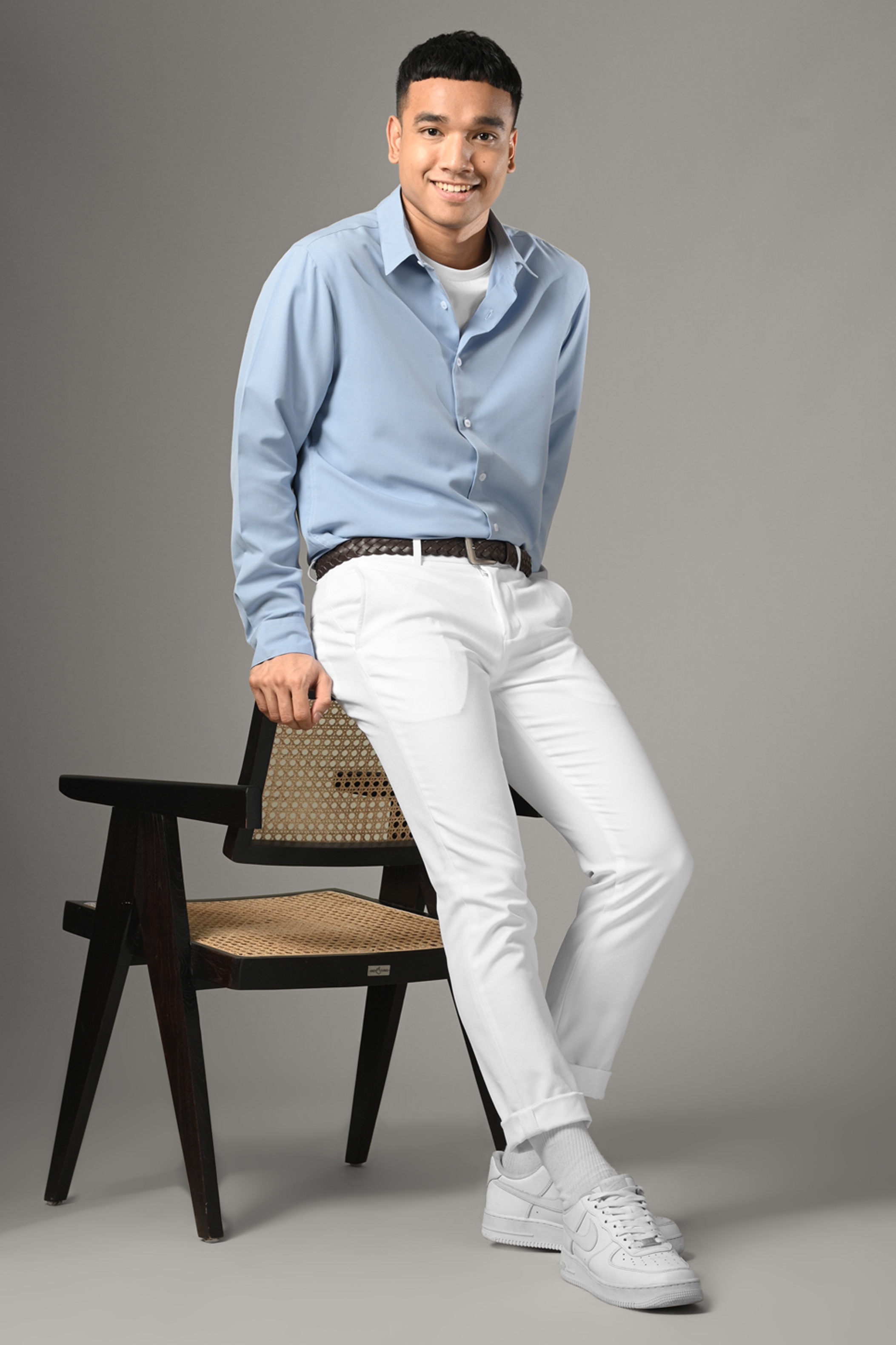 GANGNAM LONG SLEEVE SHIRT FADED BLUE