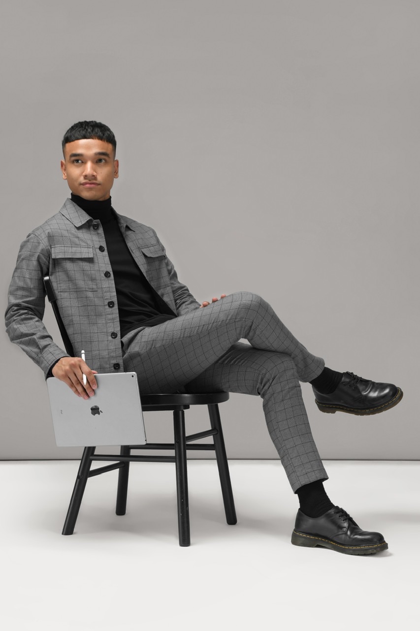 SCOTT TARTAN JACKET DARK GREY