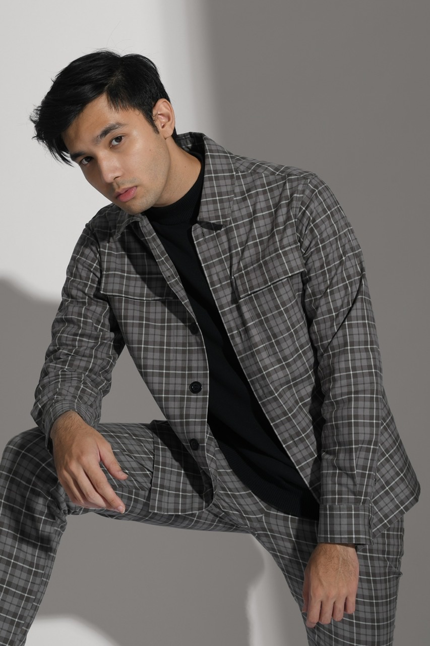 ROYAL TARTAN JACKET GREYISH BROWN