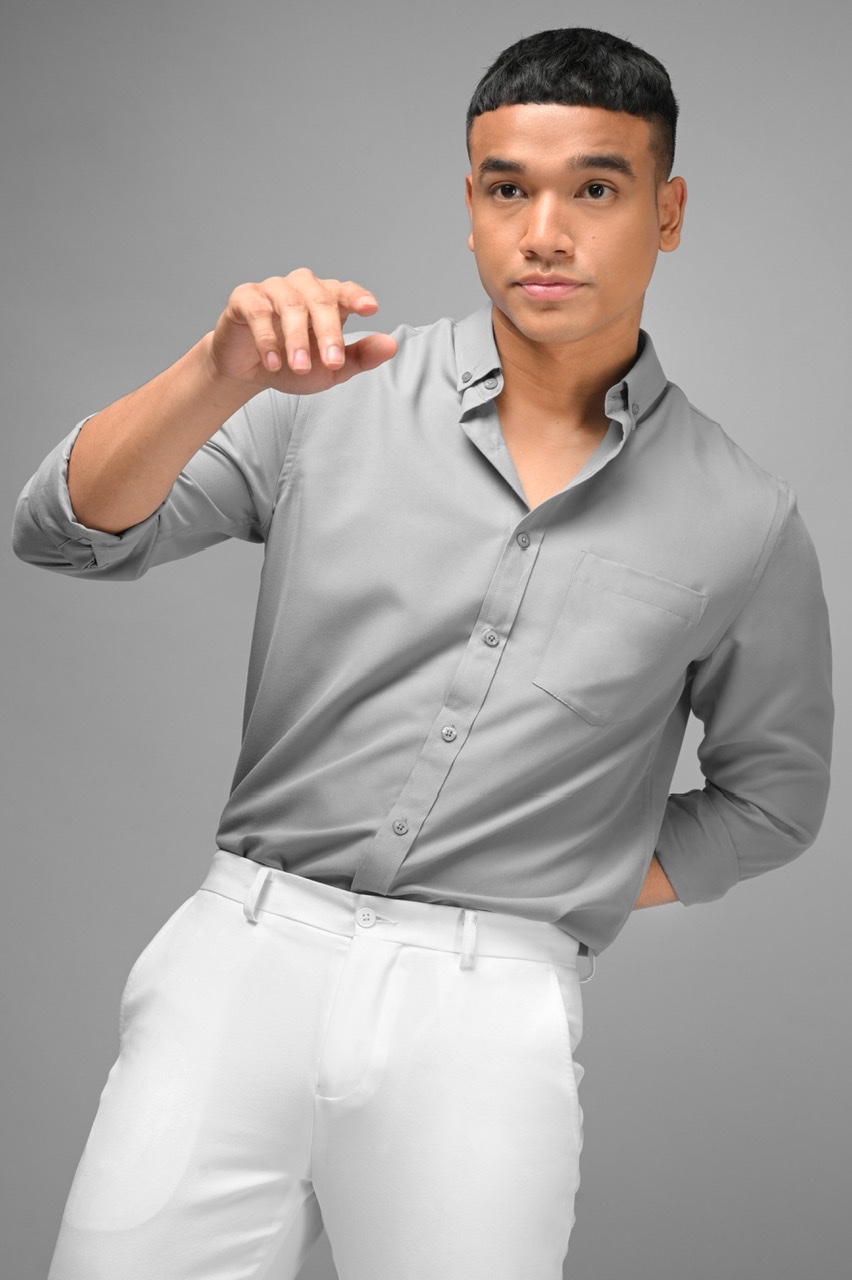 PALTON EXETRE LONG SLEEVE SHIRT GREY
