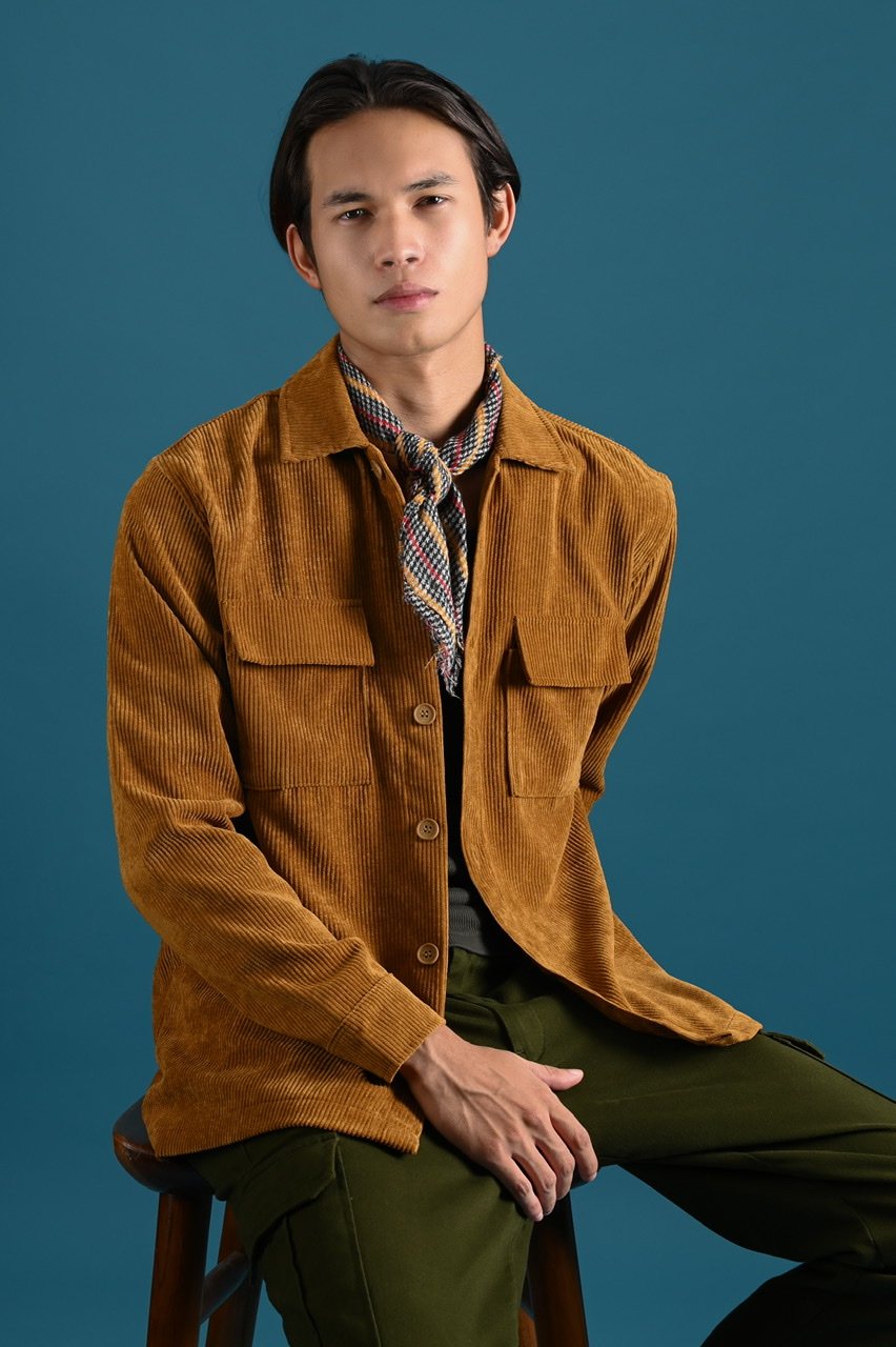 CORDUROY OVERSHIRT JACKET LIGHT BROWN