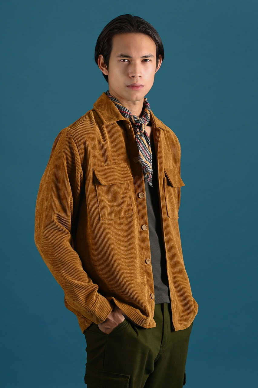 CORDUROY OVERSHIRT JACKET LIGHT BROWN