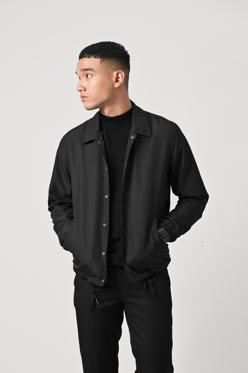 BEAMS COACH JACKET BLACK
