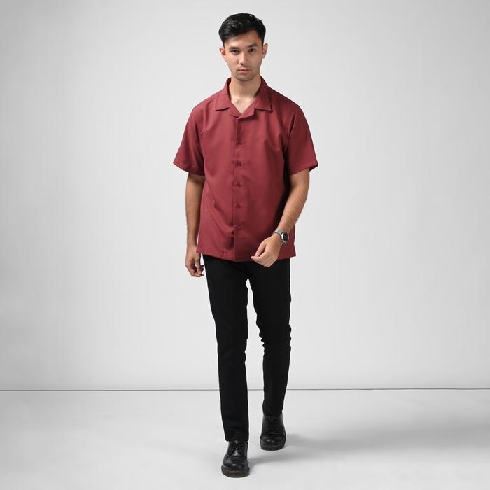 KEMEJA PREPP STUDIO ULTIMATE CUBAN SHIRT OXBLOOD