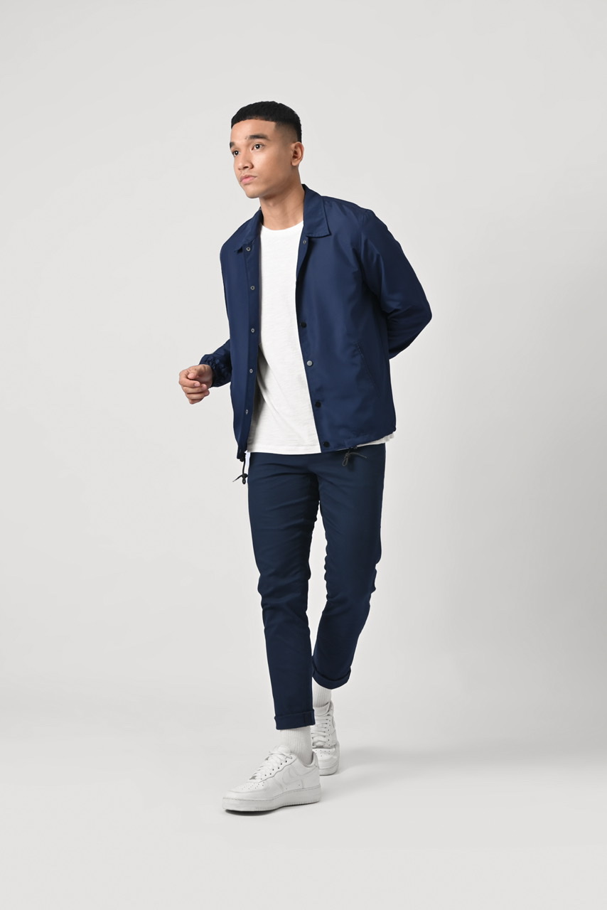 BEAMS COACH JACKET NAVY