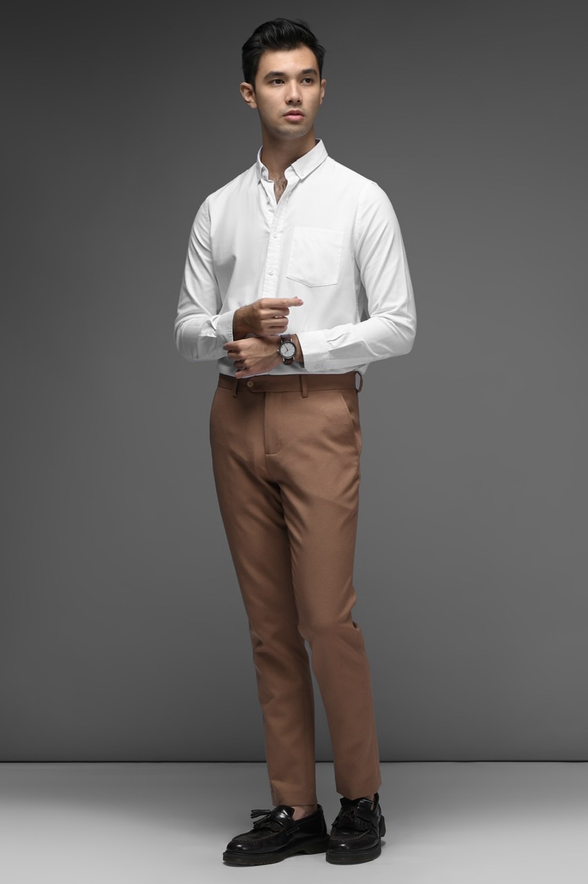 EXETER WHITE BUTTON LONG SLEEVE SHIRT WHITE