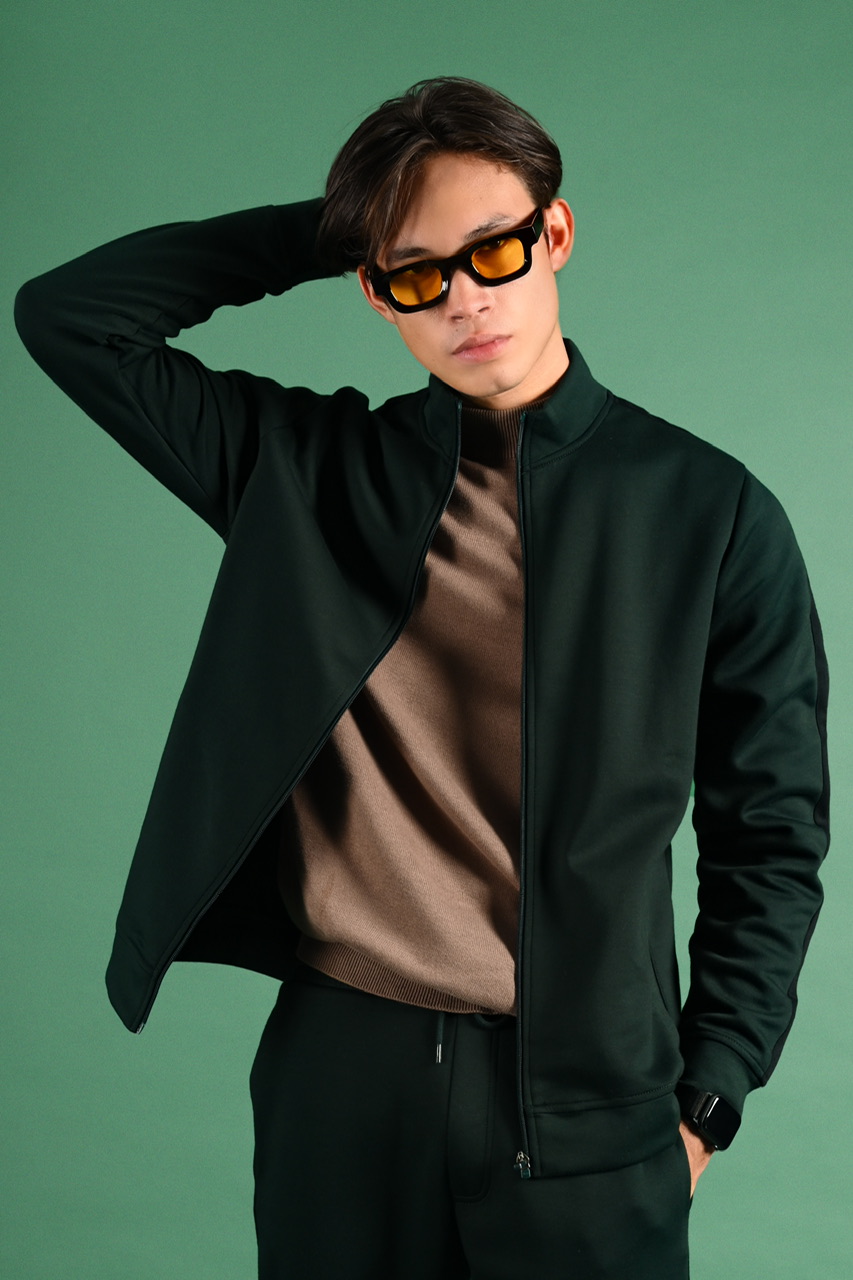 TWEED TRACKTOP SYCAMORE STRIPE BLACK