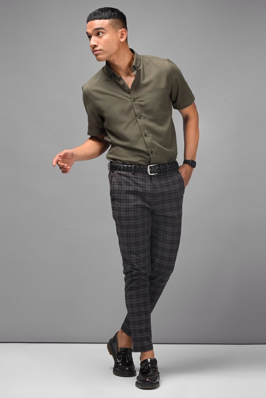 PALTON EXETRE SHORT SLEEVE SHIRT CHARCOAL