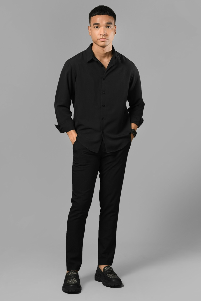 GANGNAM LONG SLEEVE SHIRT BLACK