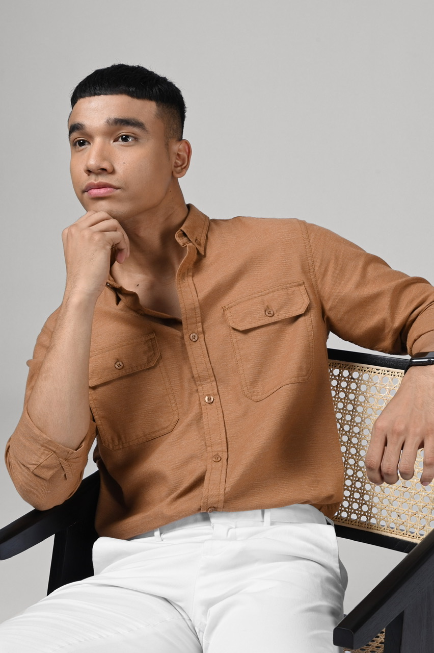 PSBB05-KALPEN BASIC SHIRT BROWN