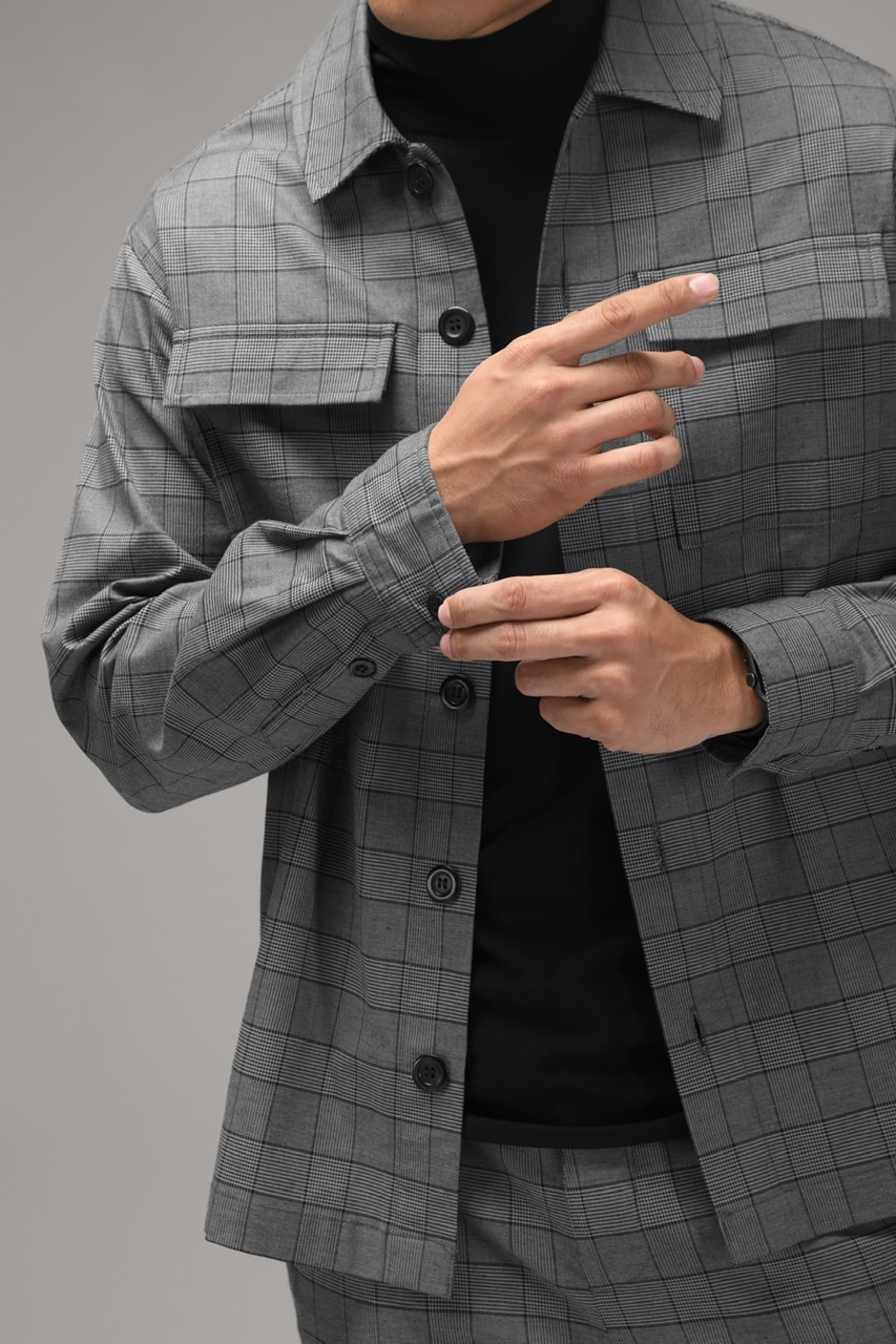 SCOTT TARTAN JACKET DARK GREY