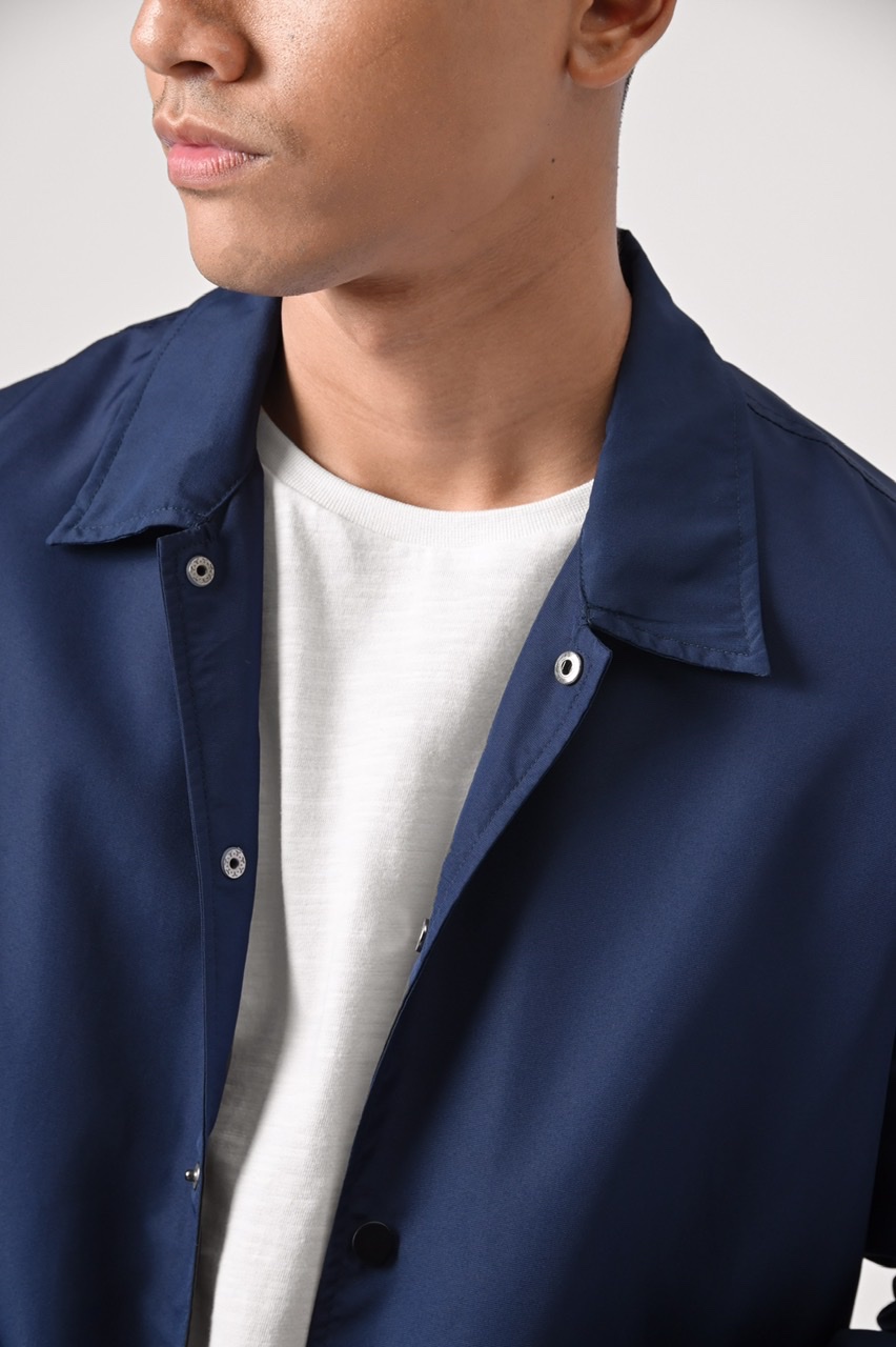 BEAMS COACH JACKET NAVY