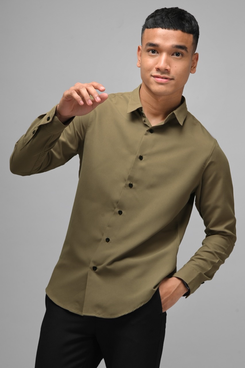 GANGNAM LONG SLEEVE SHIRT KHAKI