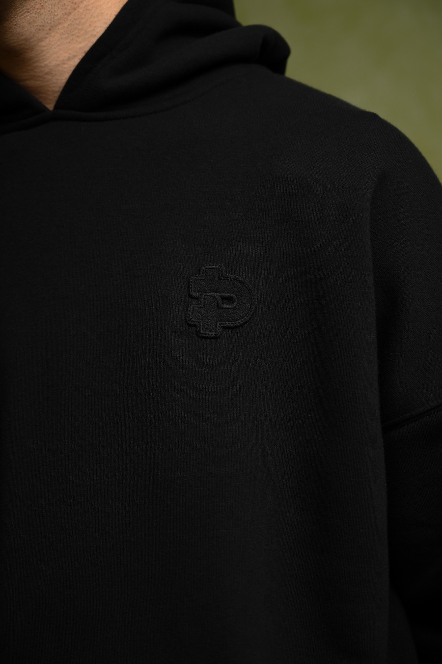 PODH02-PREPP OVERSIZED HOODIE SIGNATURE PATCH BLACK