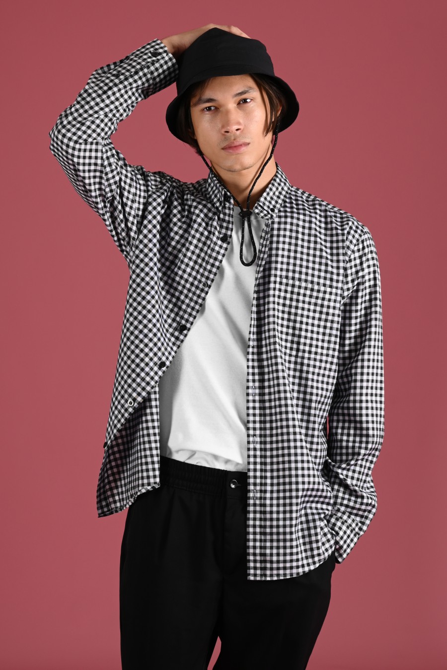GINGHAM LONG SLEEVE SHIRT PREPP SCOOTER EDITION BLACK