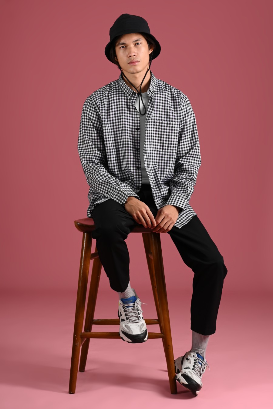 GINGHAM LONG SLEEVE SHIRT PREPP SCOOTER EDITION BLACK