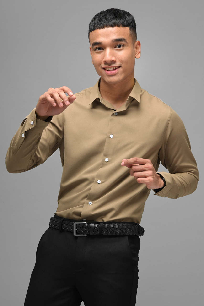 GANGNAM LONG SLEEVE SHIRT STONE