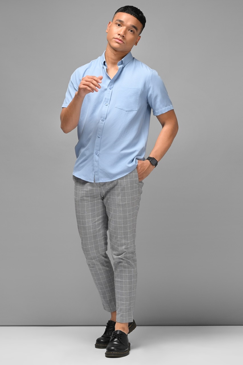 PALTON EXETRE SHORT SLEEVE SHIRT FADED BLUE