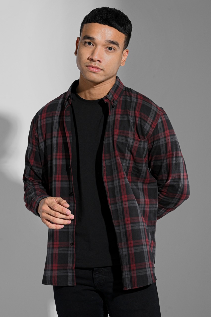 PSBE53-ULTIMATE FLANNEL BLACK RED