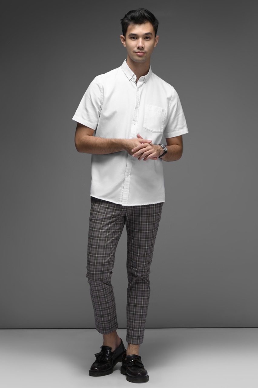 EXETER WHITE BUTTON SHORT SLEEVE SHIRT WHITE