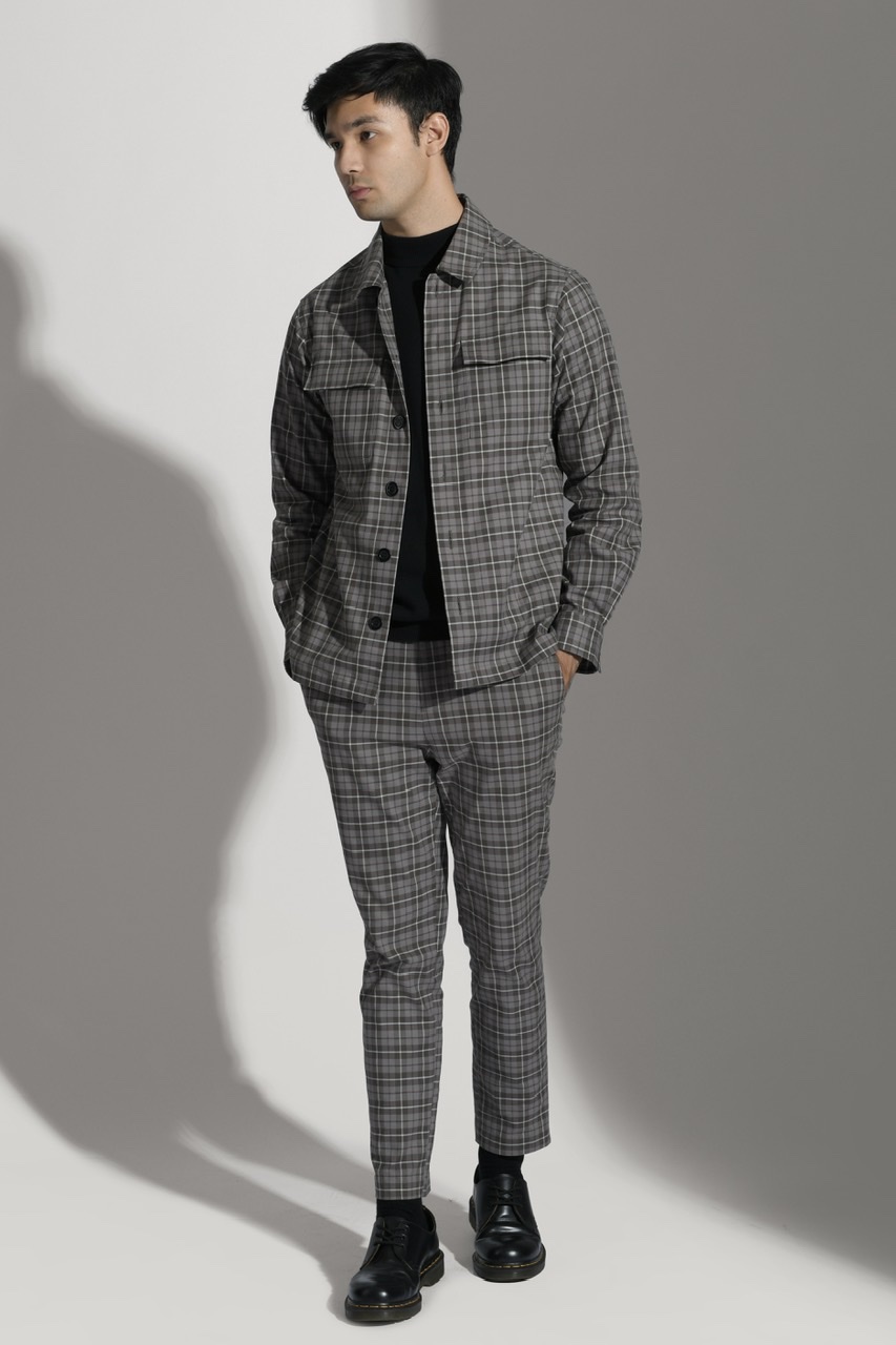 ROYAL TARTAN JACKET GREYISH BROWN