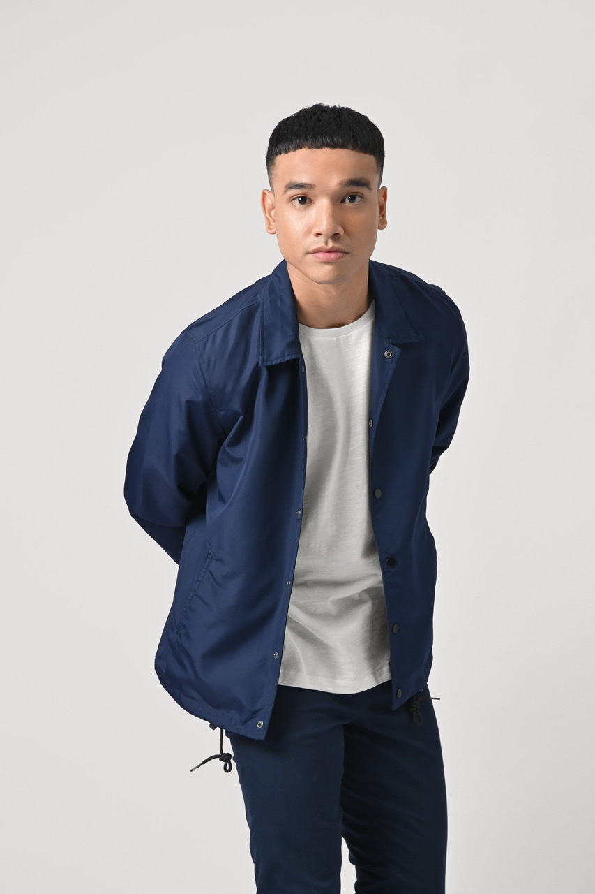 BEAMS COACH JACKET NAVY