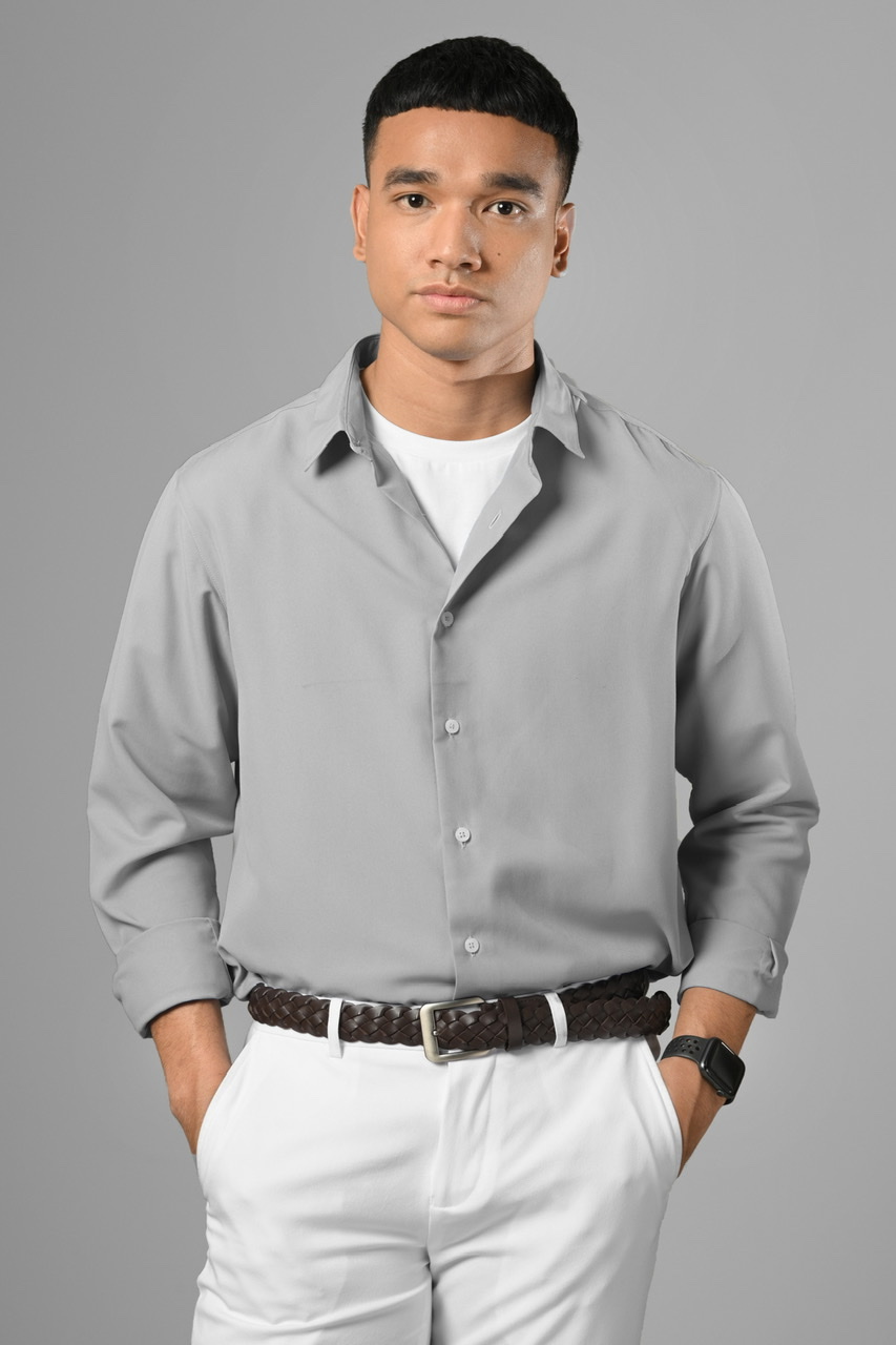 PSBI10-GANGNAM LONG SLEEVE SHIRT GREY