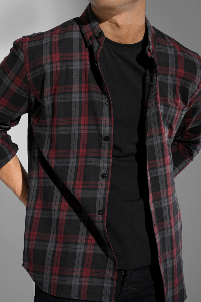 PSBE53-ULTIMATE FLANNEL BLACK RED