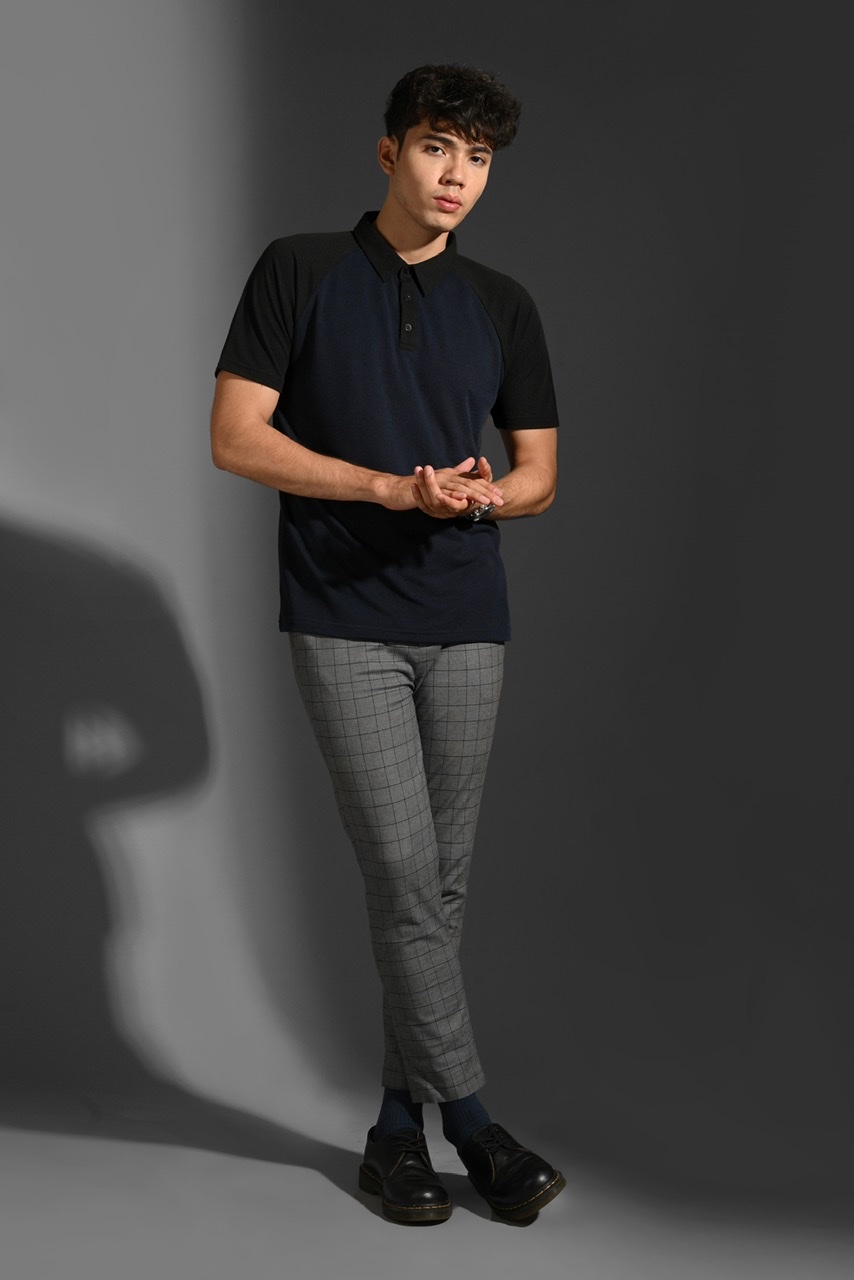 EAZYDRY POLO RAGLAN NAVY BLACK