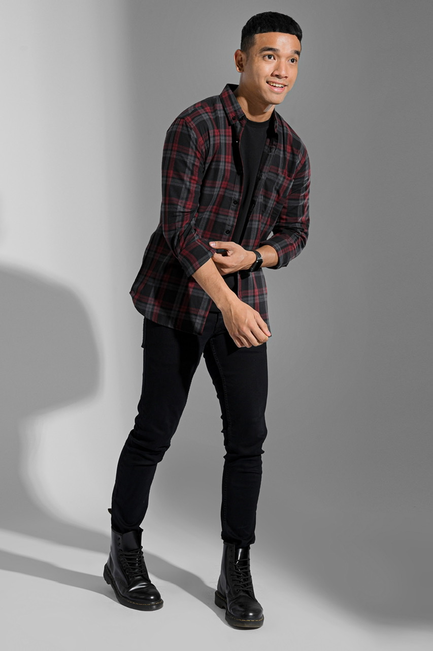 PSBE53-ULTIMATE FLANNEL BLACK RED