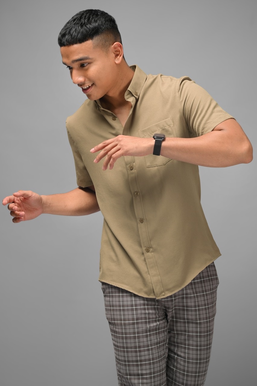 PALTON EXETRE SHORT SLEEVE SHIRT STONE