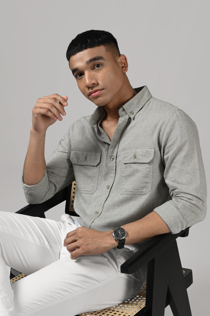 KALPEN BASIC SHIRT GREENISH GREY