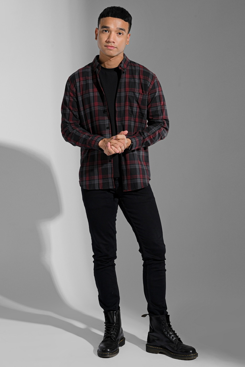 PSBE53-ULTIMATE FLANNEL BLACK RED