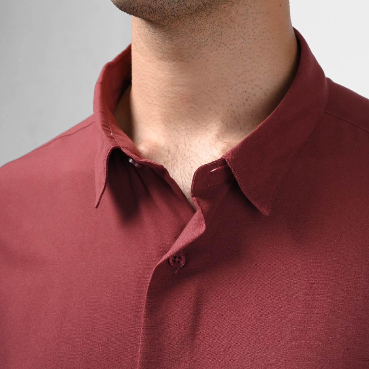 PSBI64-GANGNAM LONG SLEEVE SHIRT OXBLOOD