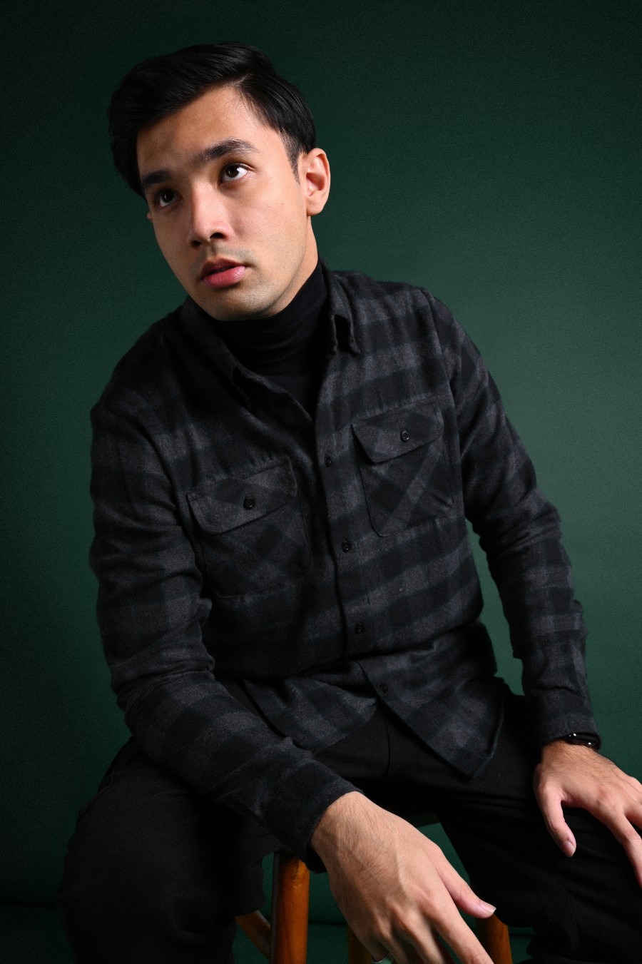 ULTIMATE DOUBLE POCKET FLANNEL SHIRT BLACK GREY GRID