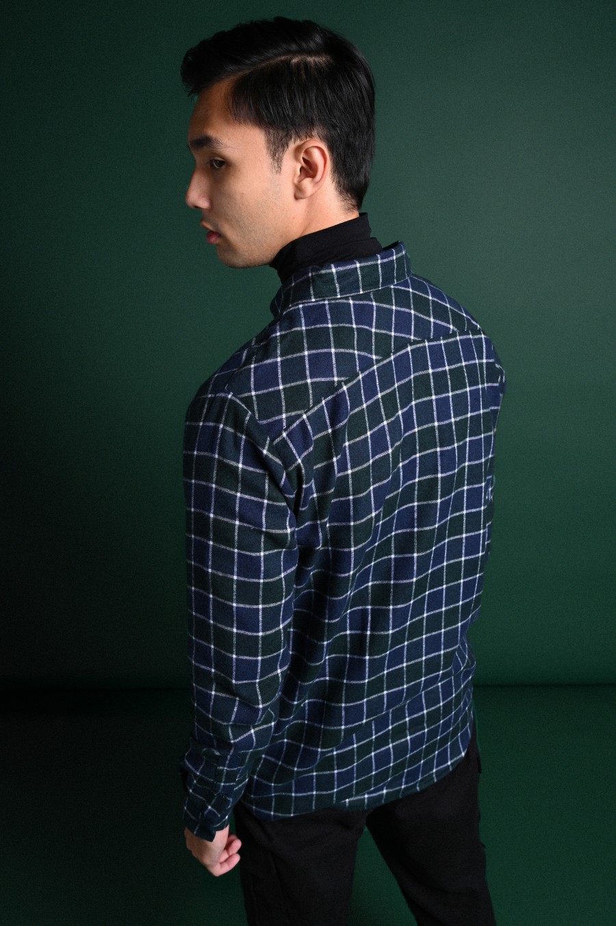 ULTIMATE DOUBLE POCKET FLANNEL SHIRT BLUE GREEN TEAL GRID