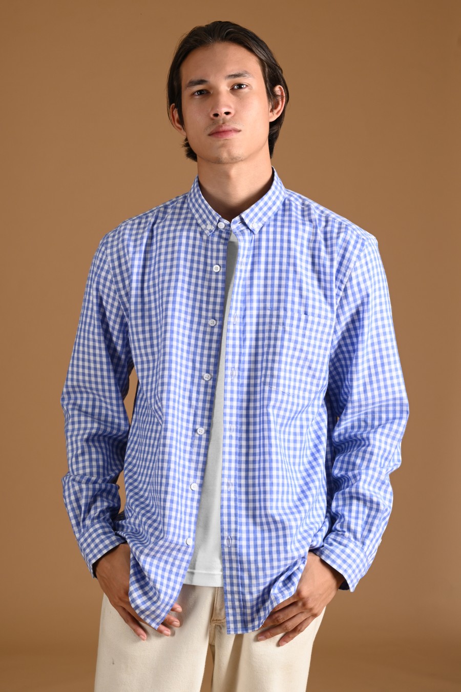 GINGHAM LONG SLEEVE SHIRT PREPP SCOOTER EDITION LIGHT BLUE