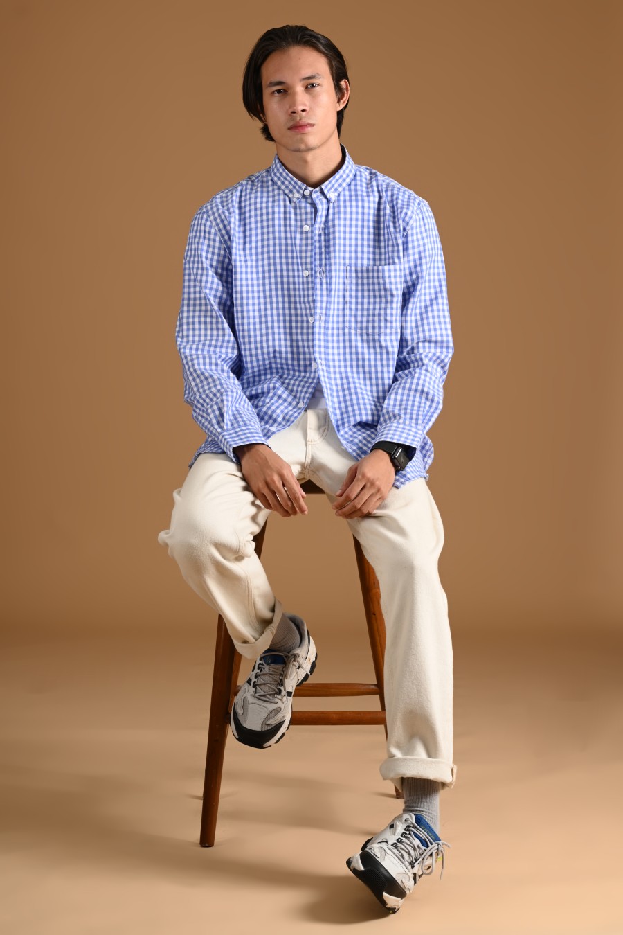 GINGHAM LONG SLEEVE SHIRT PREPP SCOOTER EDITION LIGHT BLUE