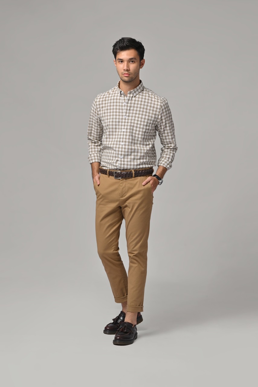 PSAZ05-MILES PLAID SHIRT BROWN